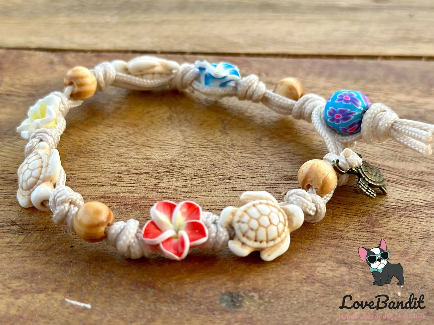 EM-Keramik Armband Hawaiiblumen Schildkröten - LoveBandit