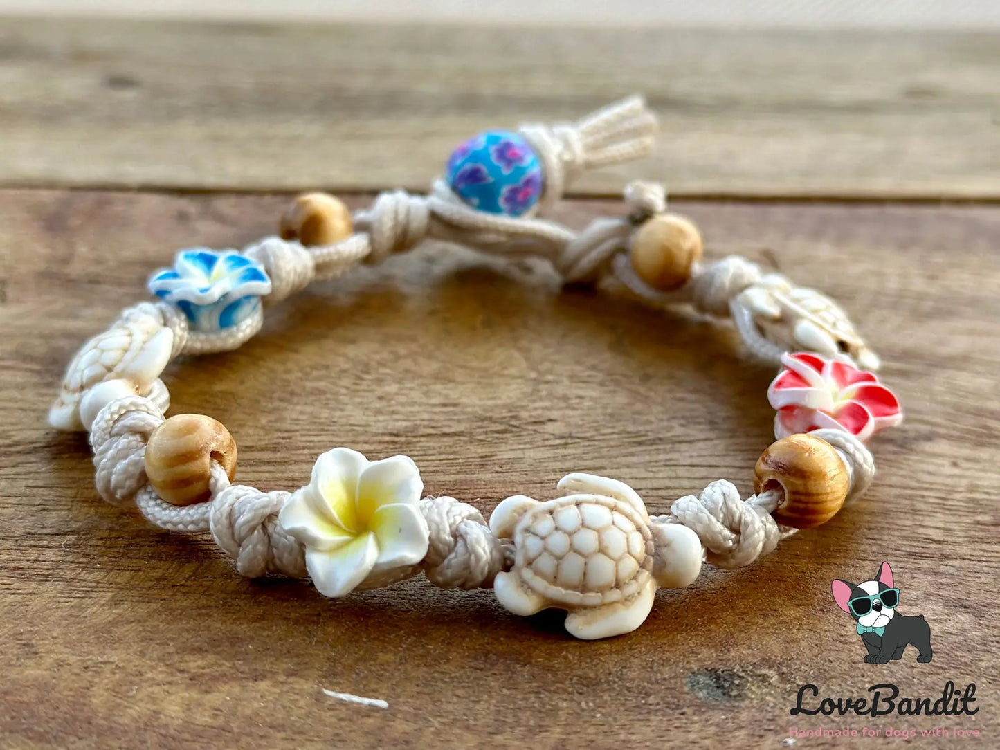 EM-Keramik Armband Hawaiiblumen Schildkröten - LoveBandit