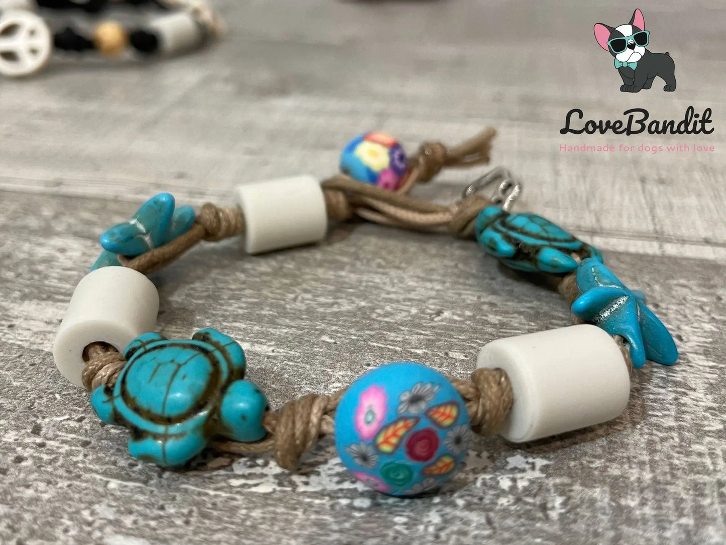 EM Keramik Armband Schildkröten Seesterne türkis - LoveBandit