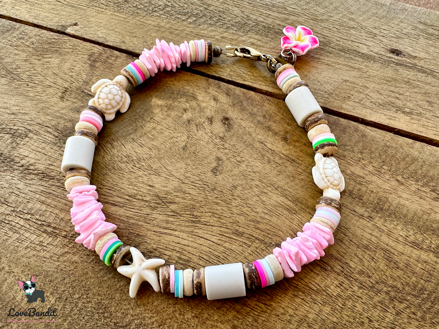 EM-Keramik Halsband Muschel rosa - LoveBandit