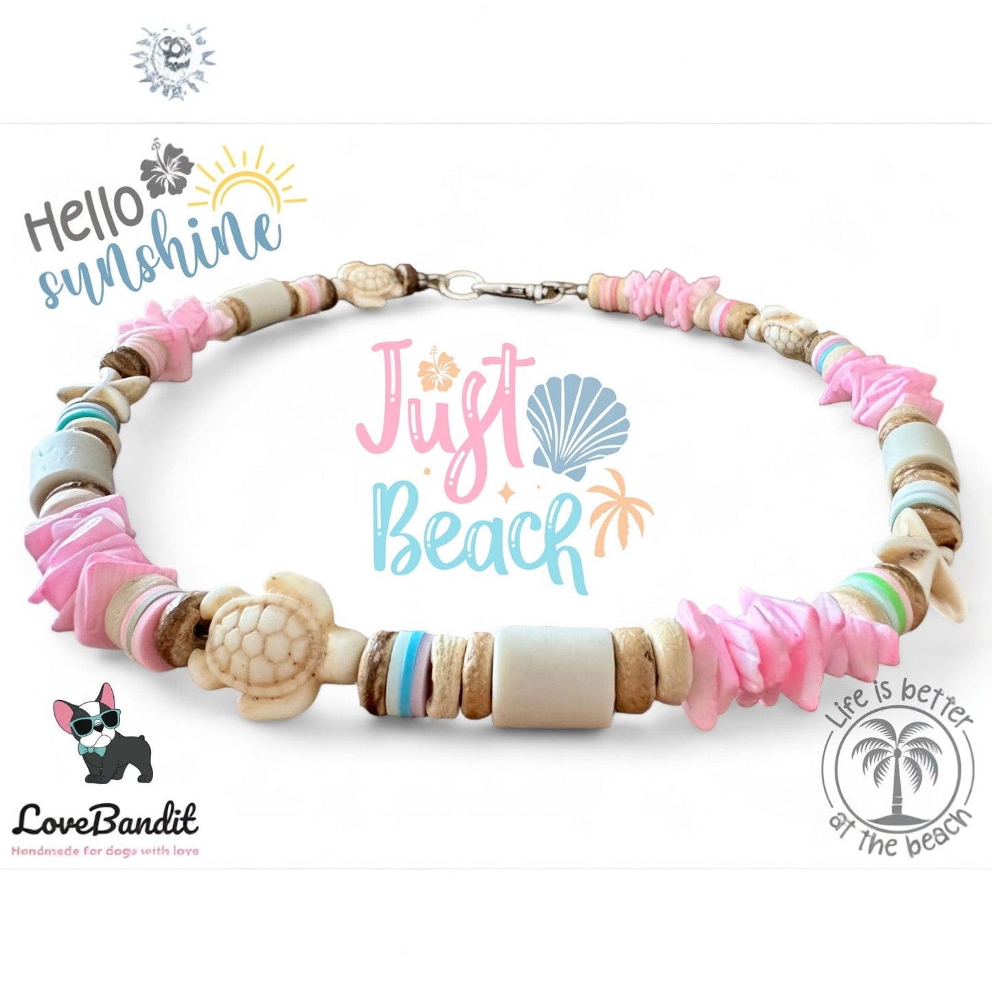 EM-Keramik Halsband Muschel rosa - LoveBandit