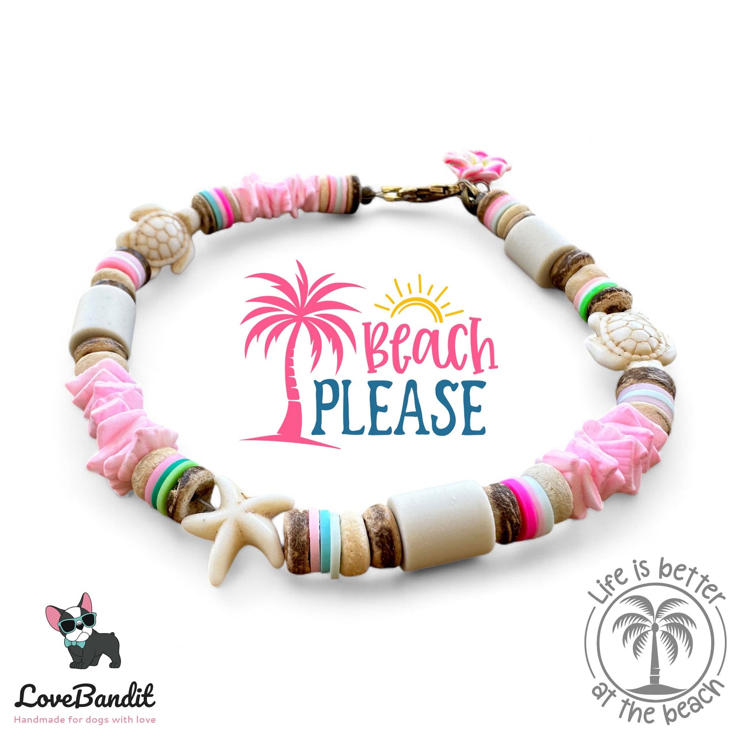 EM-Keramik Halsband Muschel rosa - LoveBandit