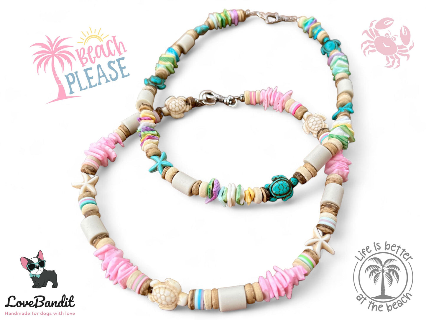 EM-Keramik Halsband Muschel rosa - LoveBandit