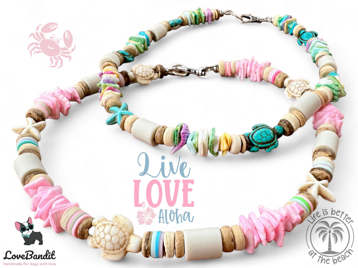 EM-Keramik Halsband Muschel rosa - LoveBandit