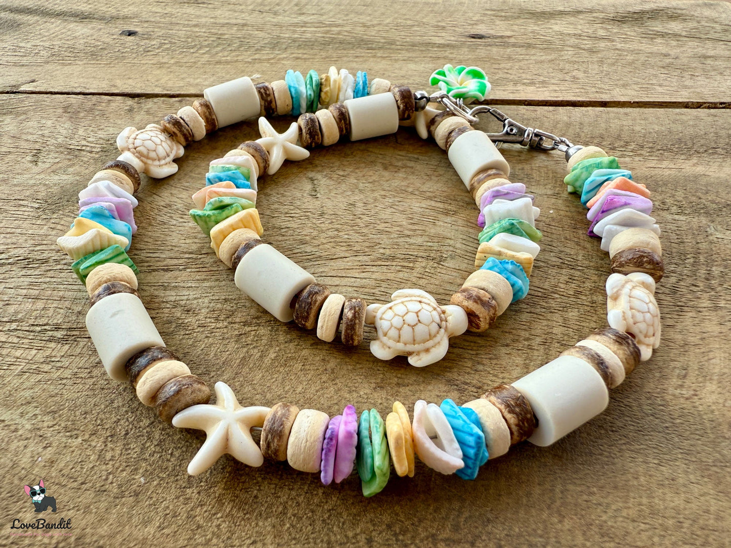 EM Keramik Halsband Muschel pastellbunt LoveBandit
