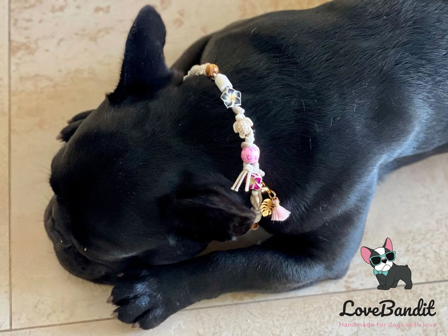 EM-Keramik Halsband bunte Hawaiiblumen - LoveBandit