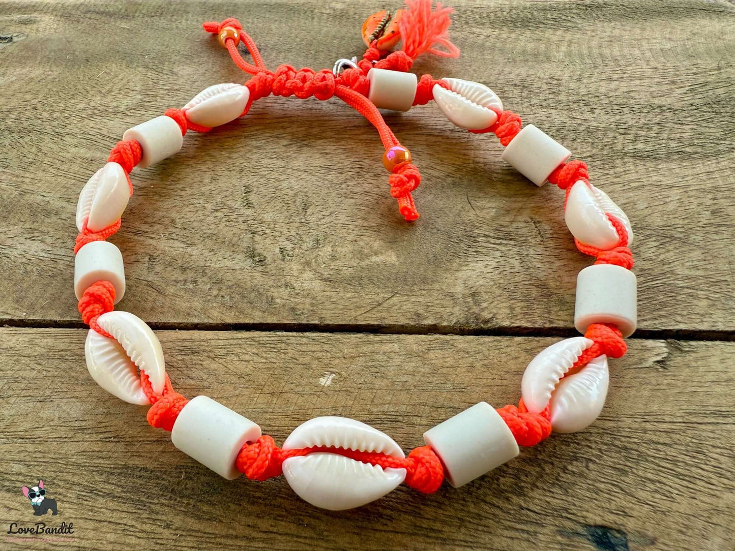 EM-Keramik Halsband Muscheln NEON verstellbar Lovebandit