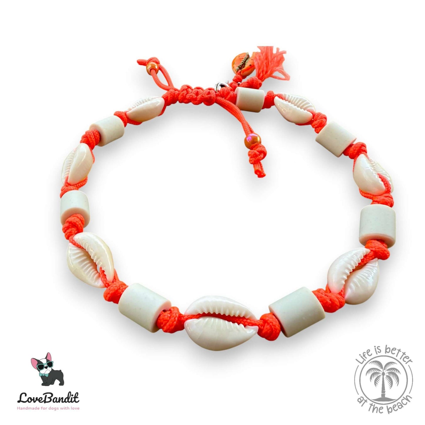 EM-Keramik Halsband Muscheln NEON verstellbar Lovebandit