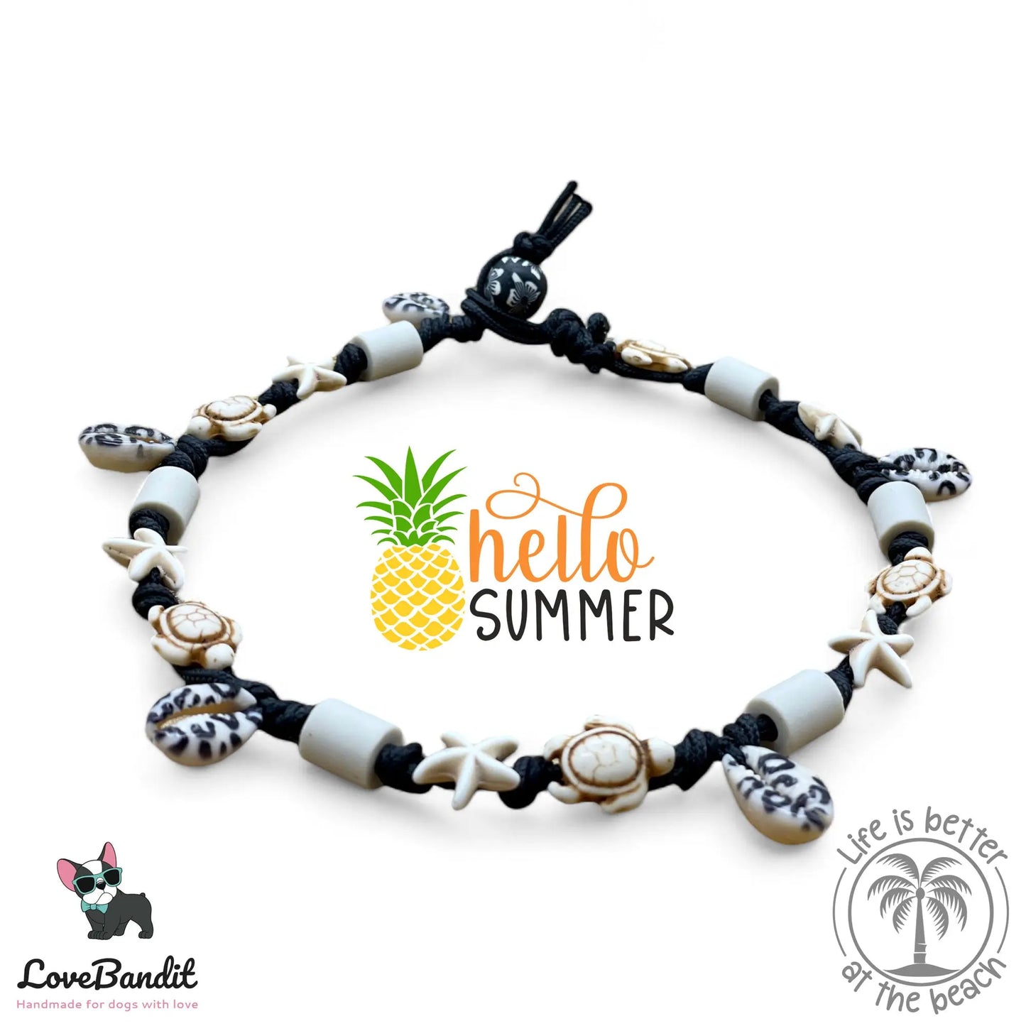 EM-Keramik Halsband Zeckenhalsband Muscheln Leo - LoveBandit