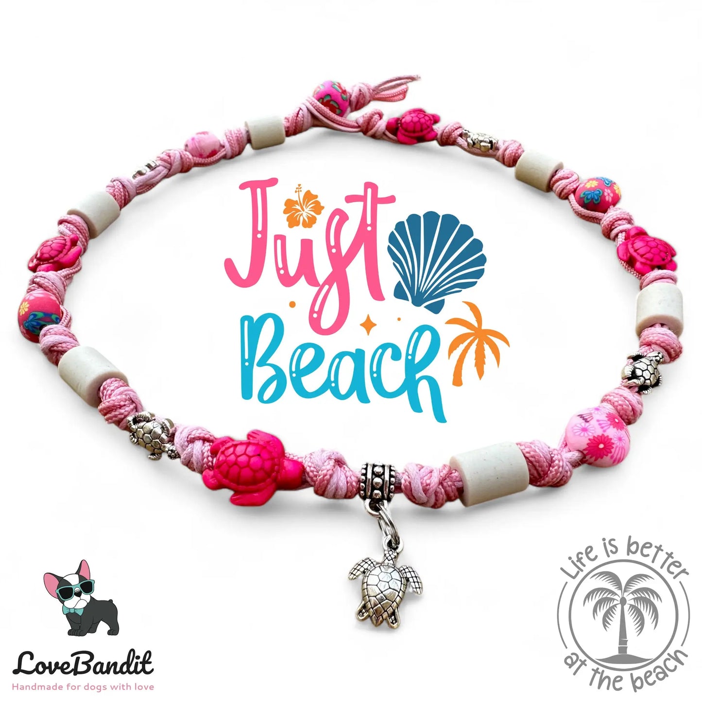 EM-Keramik Halsband Zeckenhalsband Schildkröten Pink - LoveBandit