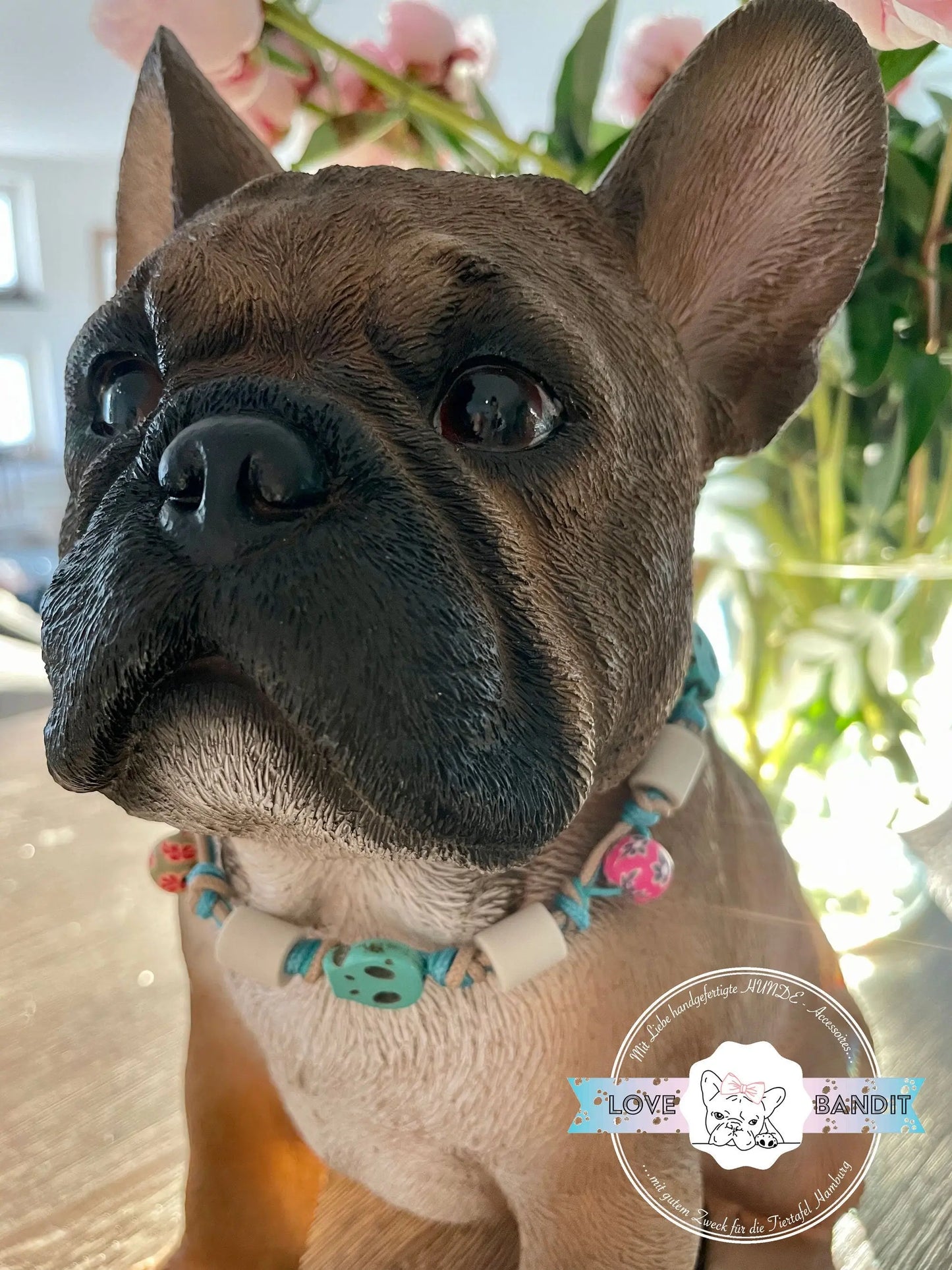EM-Keramik Halsband Zeckenhalsband Sugar Skulls Türkis - LoveBandit