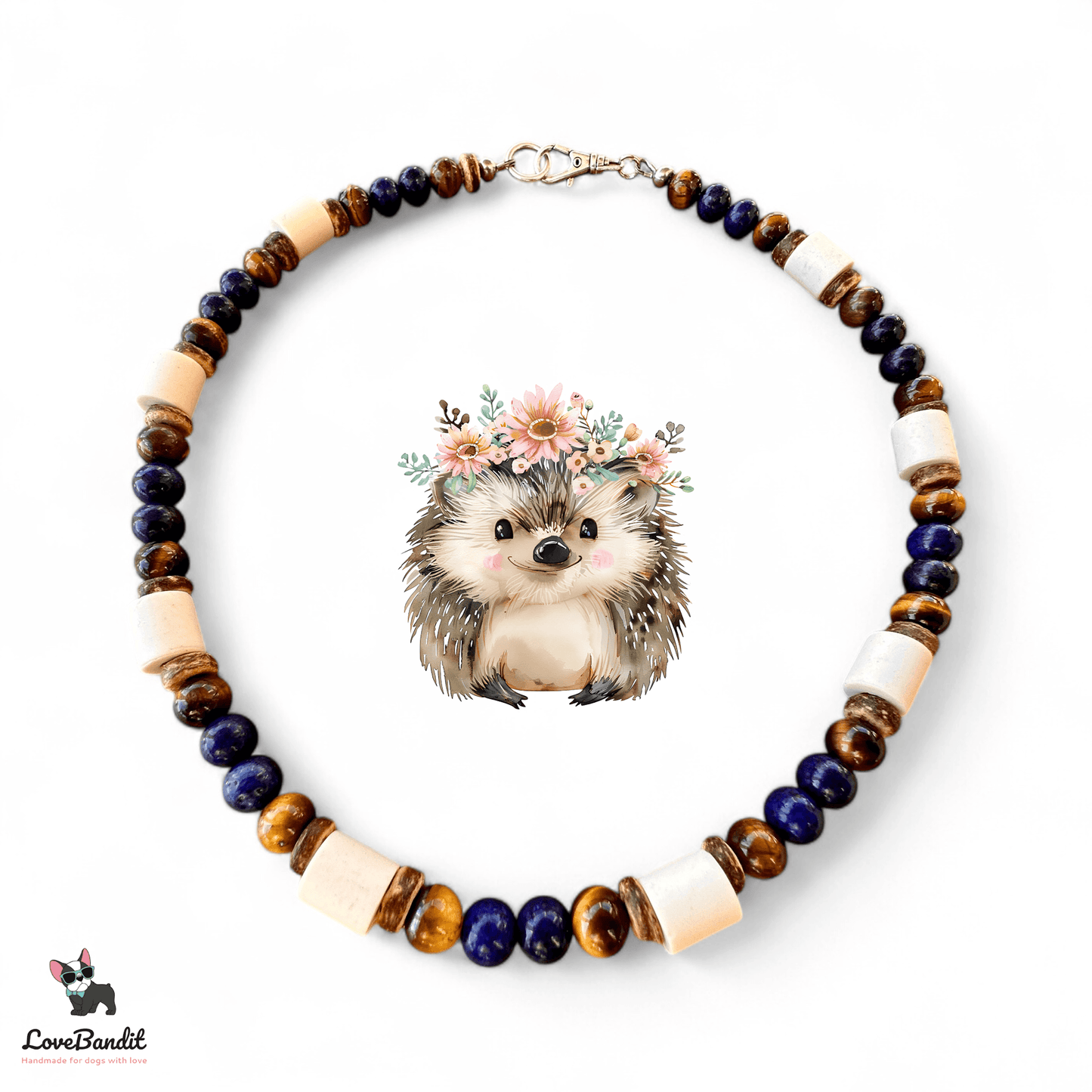 EM Keramik Heilstein Halsband Lapislazuli Tigerauge - LoveBandit