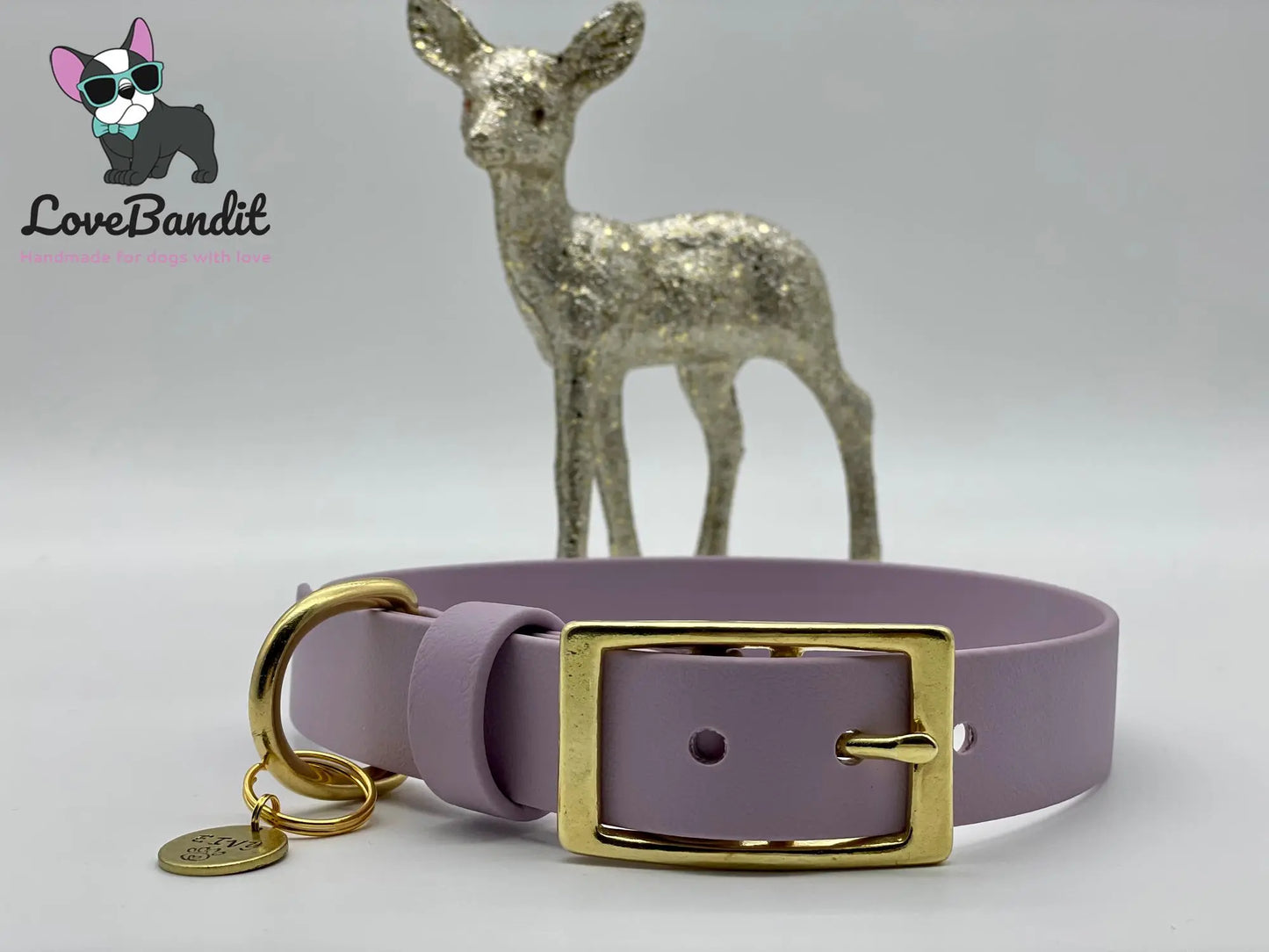 Hundehalsband "Heaven" Pastellfarben aus BioThane® mit Messing VEGAN - LoveBandit