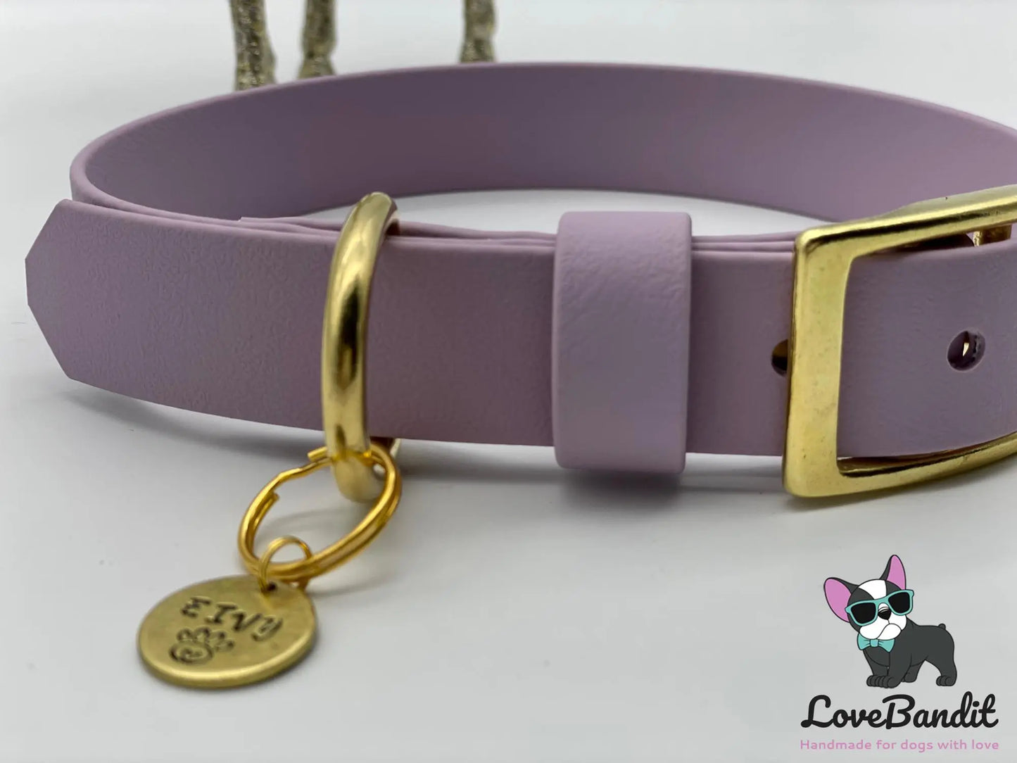 Hundehalsband "Heaven" Pastellfarben aus BioThane® mit Messing VEGAN - LoveBandit