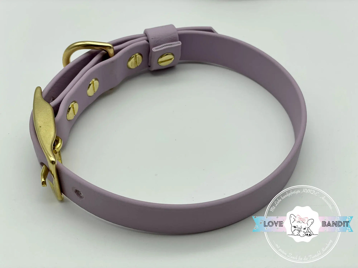 Hundehalsband "Heaven" Pastellfarben aus BioThane® mit Messing VEGAN - LoveBandit