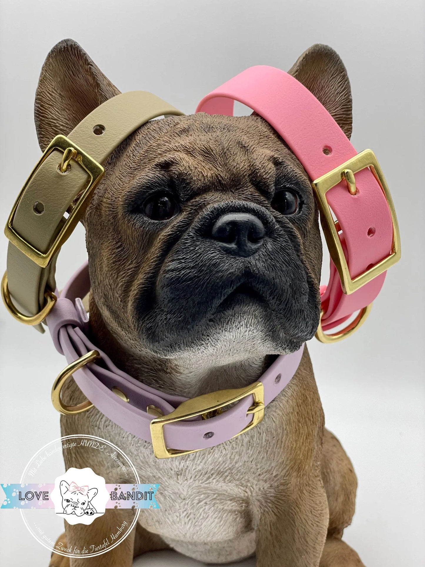Hundehalsband "Heaven" Pastellfarben aus BioThane® mit Messing VEGAN - LoveBandit