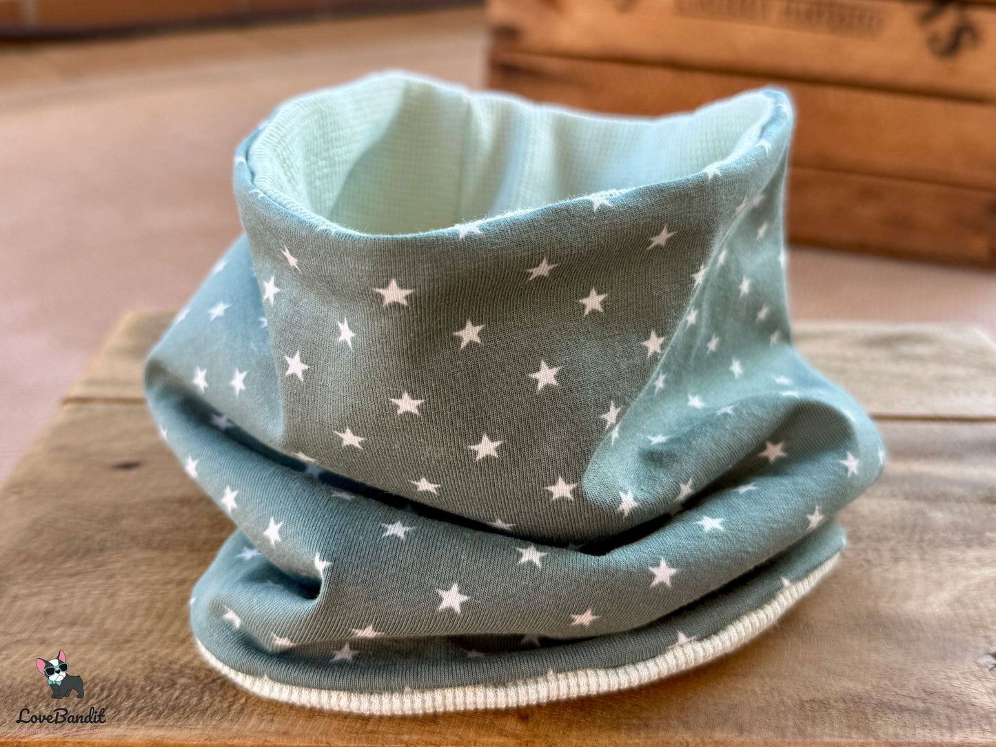 Hundeloop Hundehalstuch Frühling Sommer Sterne Mini Vintagegrün LoveBandit