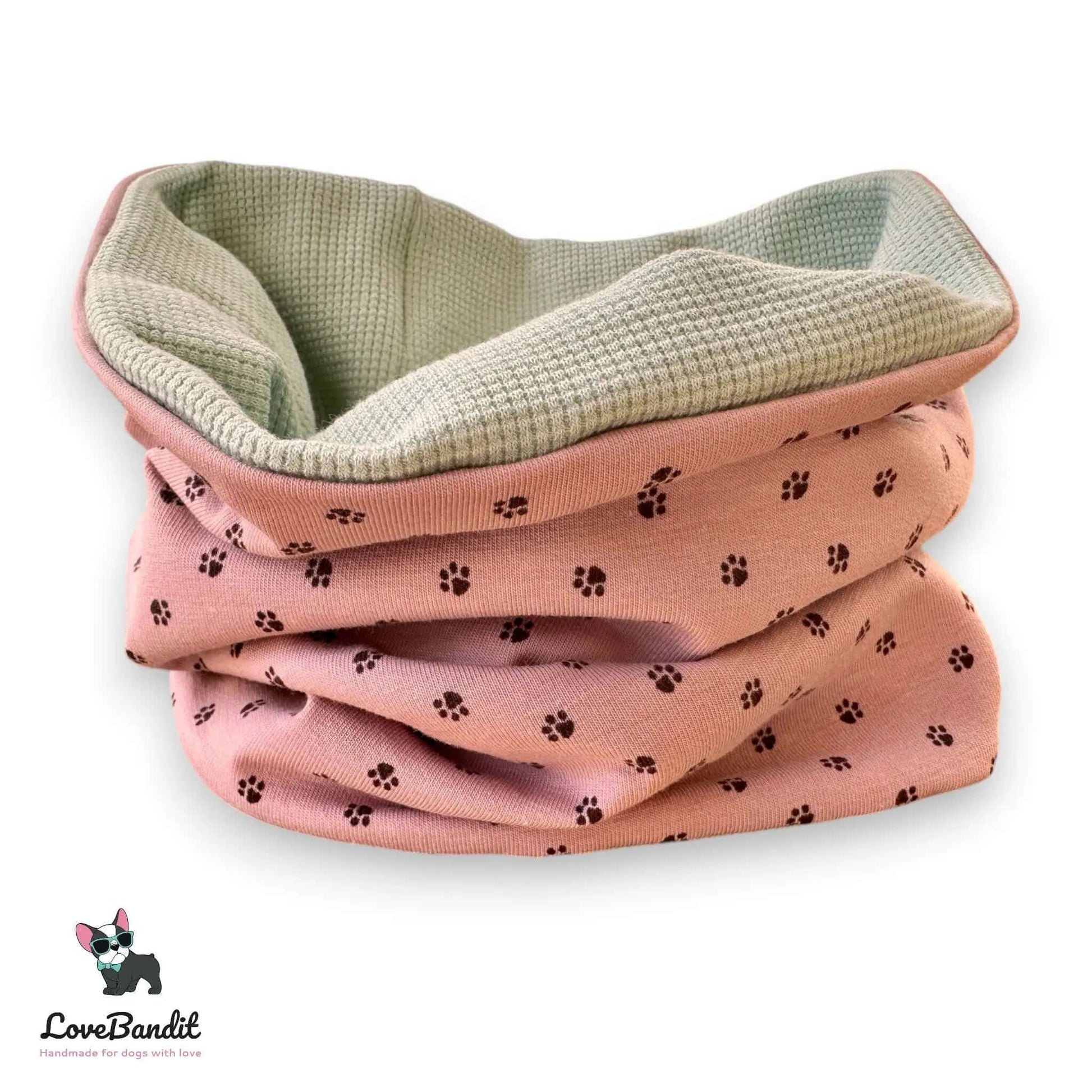 Hundeloop Hundehalstuch Frühling Sommer Pfötchen Altflieder - LoveBandit