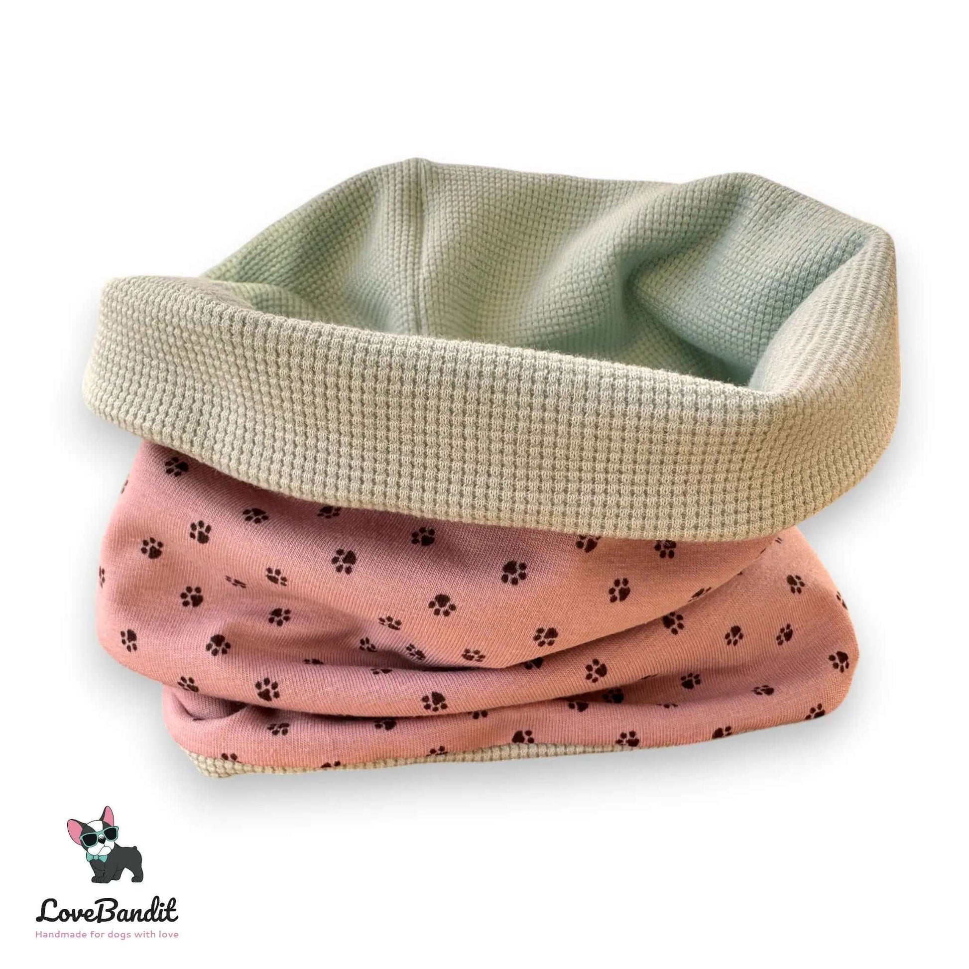 Hundeloop Hundehalstuch Frühling Sommer Pfötchen Altflieder - LoveBandit