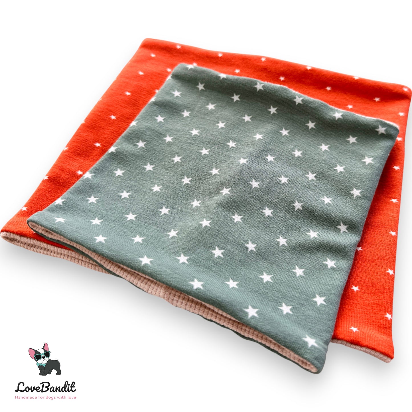 Hundeloop Hundehalstuch Frühling Sommer Sterne Mini Dunkelorange - LoveBandit