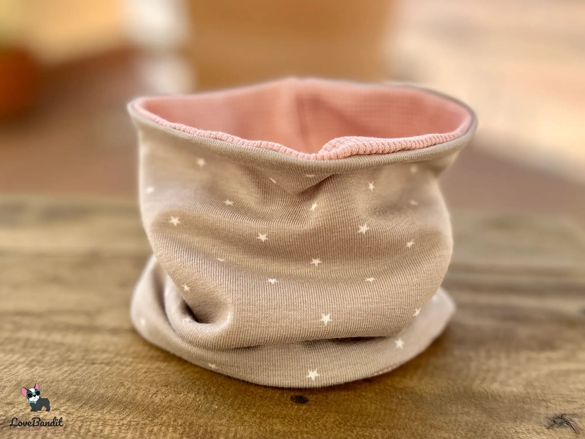 Hundeloop Hundehalstuch Frühling Sommer Sterne Mini Taupe - LoveBandit