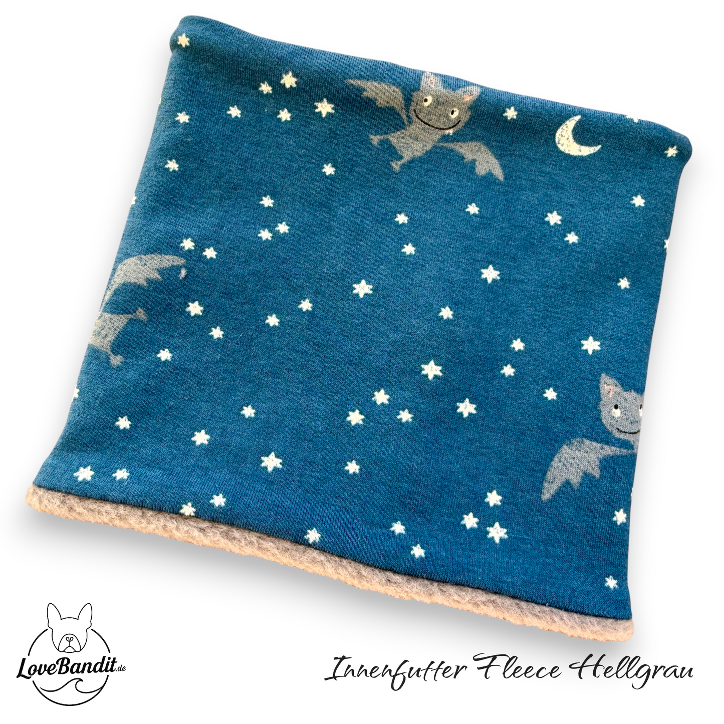 🌙 Hundeloop „Bat Night“ – Kuscheliger Loop-Schal für Hunde