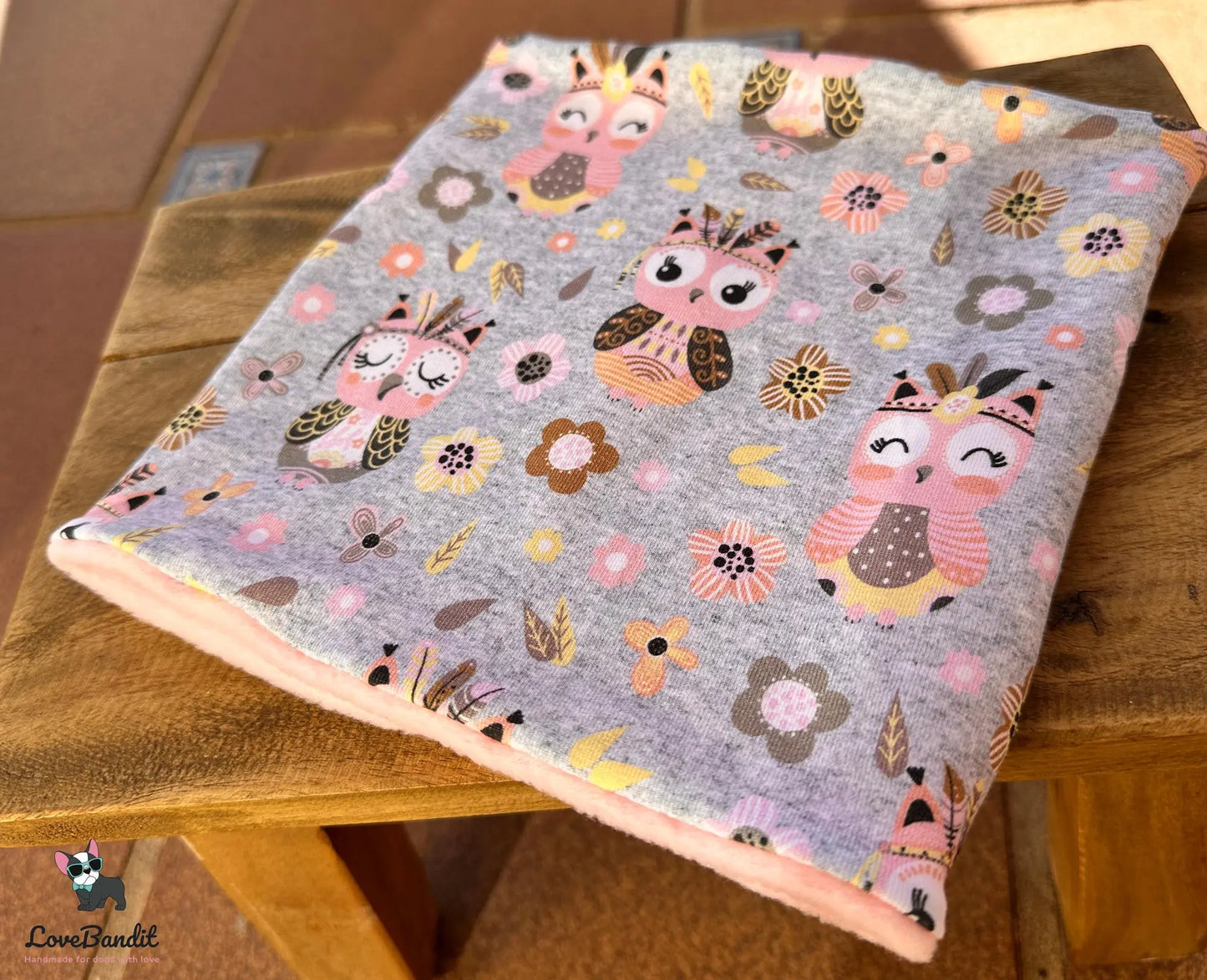 Hundeloop Hundeschal Boho Eulen Graumeliert - LoveBandit