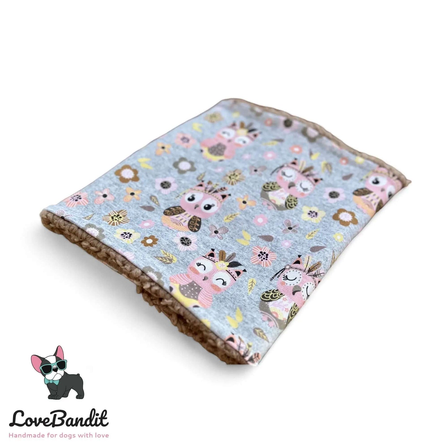 Hundeloop Hundeschal Boho Eulen Graumeliert - LoveBandit