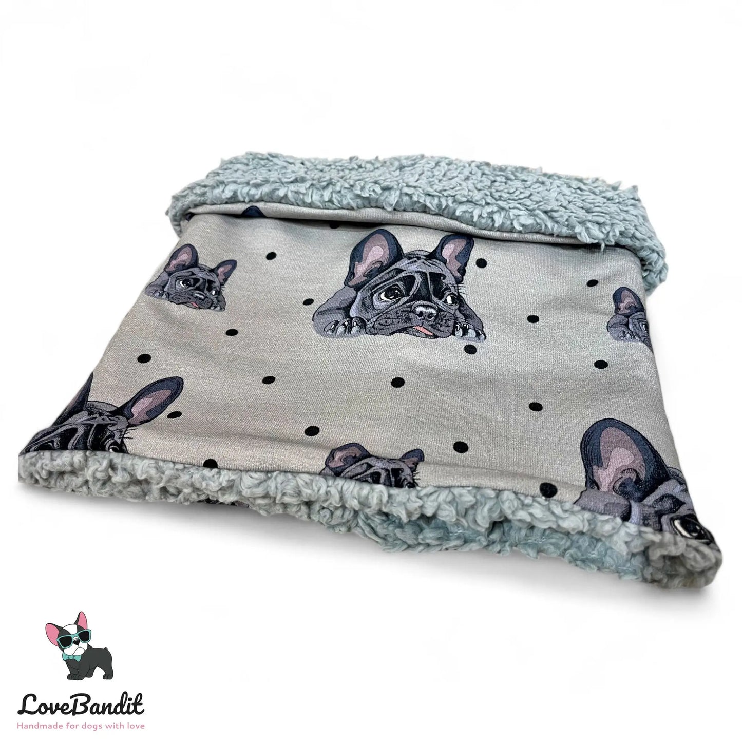 Hundeloop Hundeschal Französische Bulldogge Dots Grau - LoveBandit