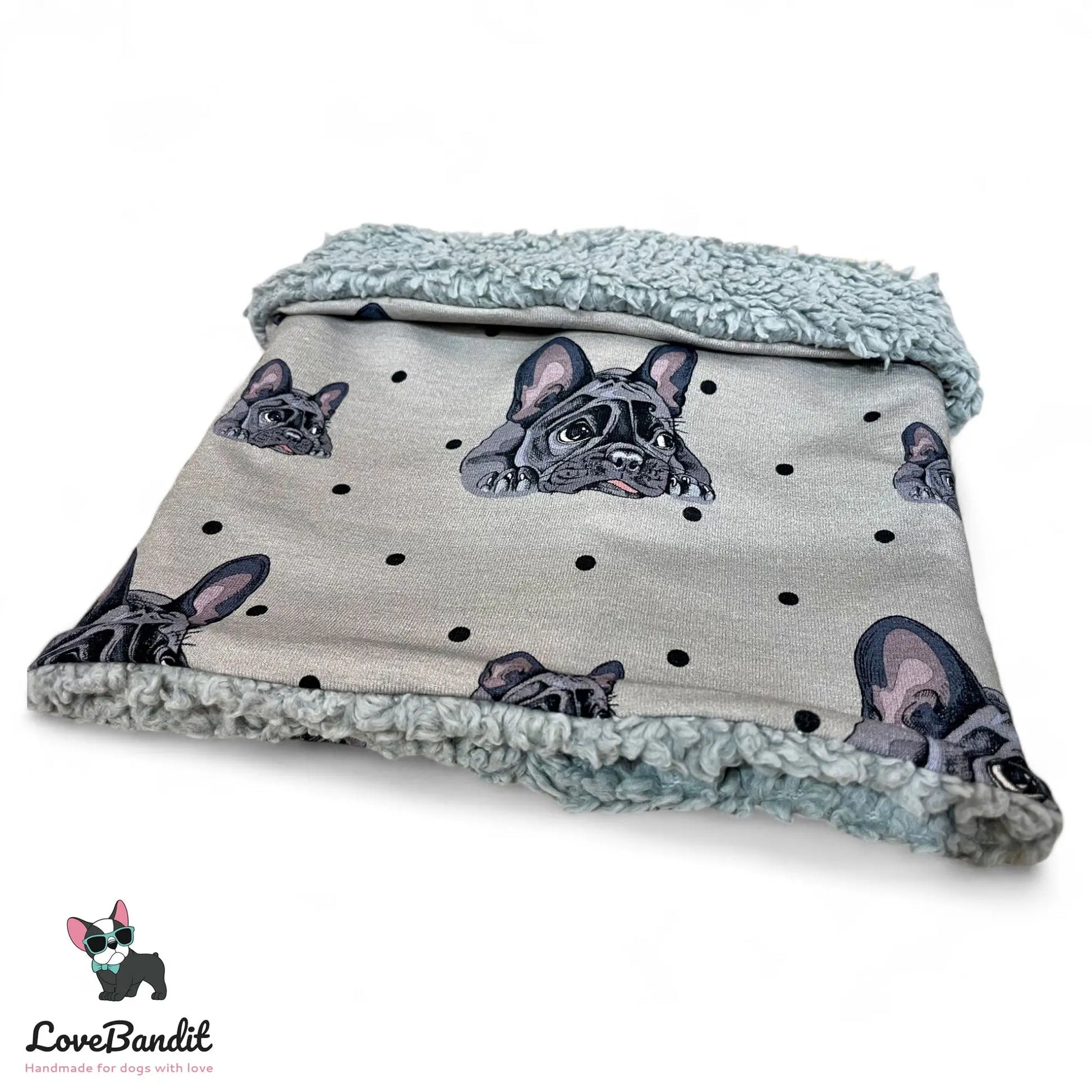 Hundeloop Hundeschal Französische Bulldogge Dots Grau - LoveBandit