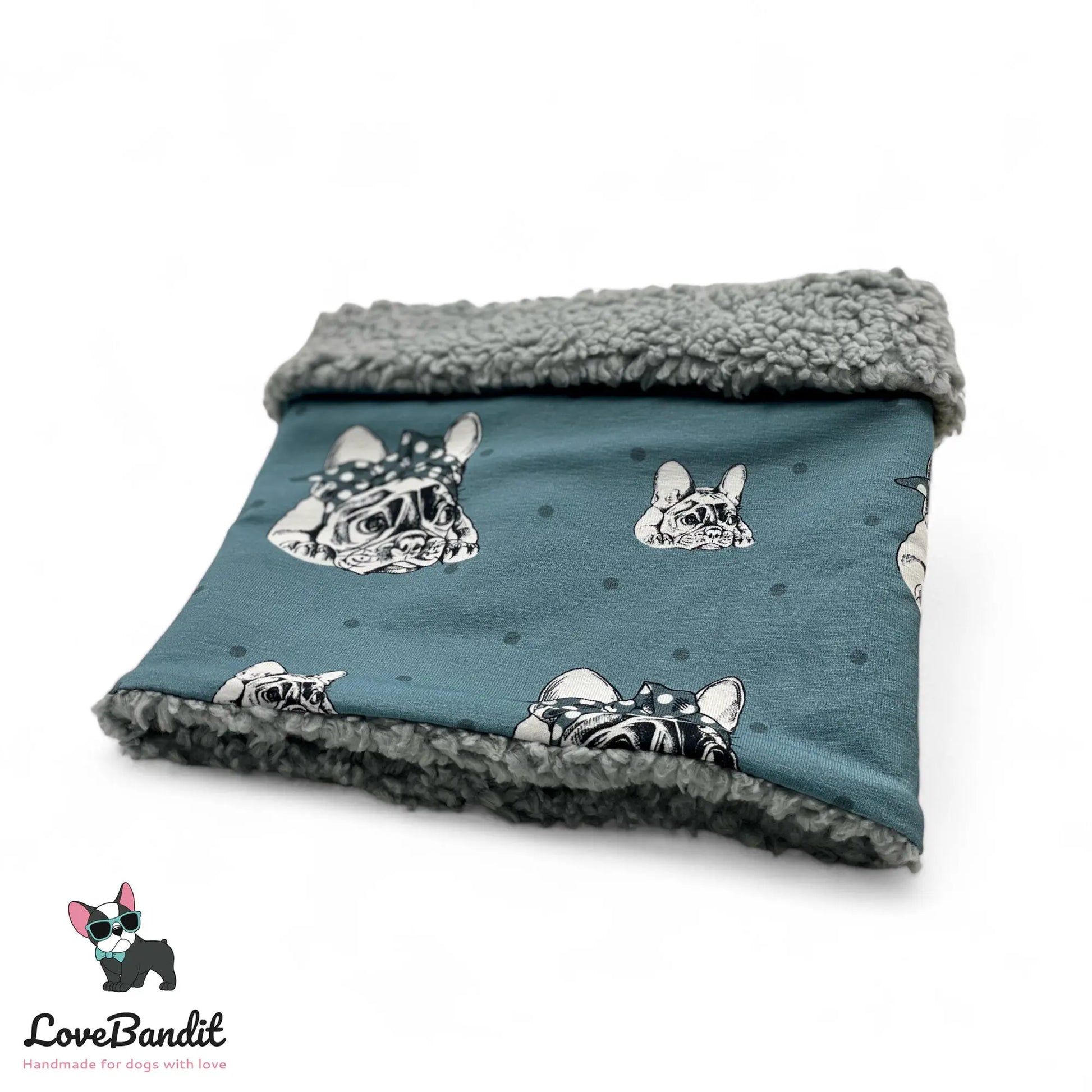 Hundeloop Hundeschal Französische Bulldogge Petrol - LoveBandit