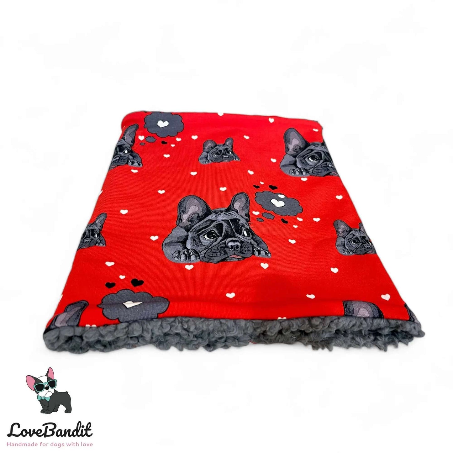 Hundeloop Hundeschal Französische Bulldogge Rot - LoveBandit