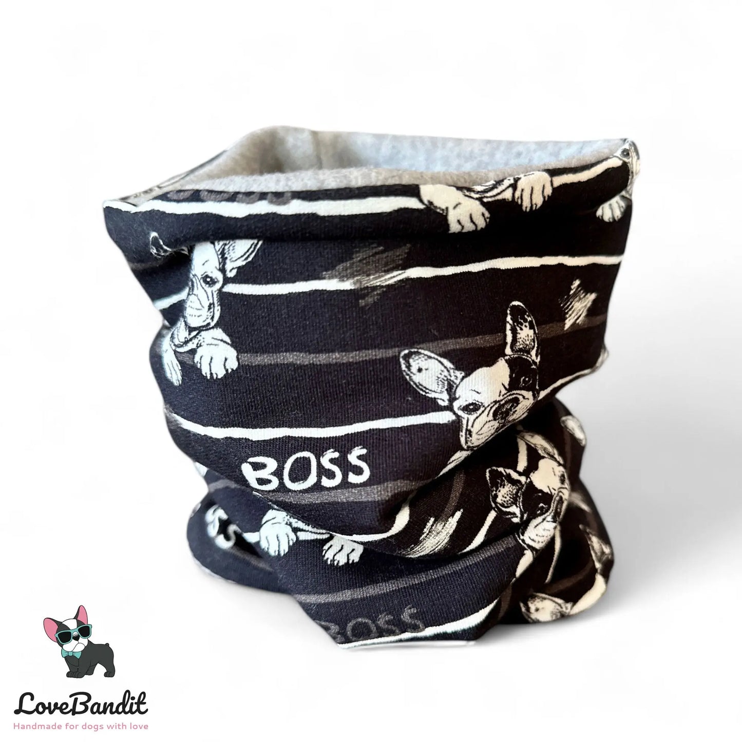 Hundeloop Hundeschal Frenchie Boss Französische Bulldogge - LoveBandit
