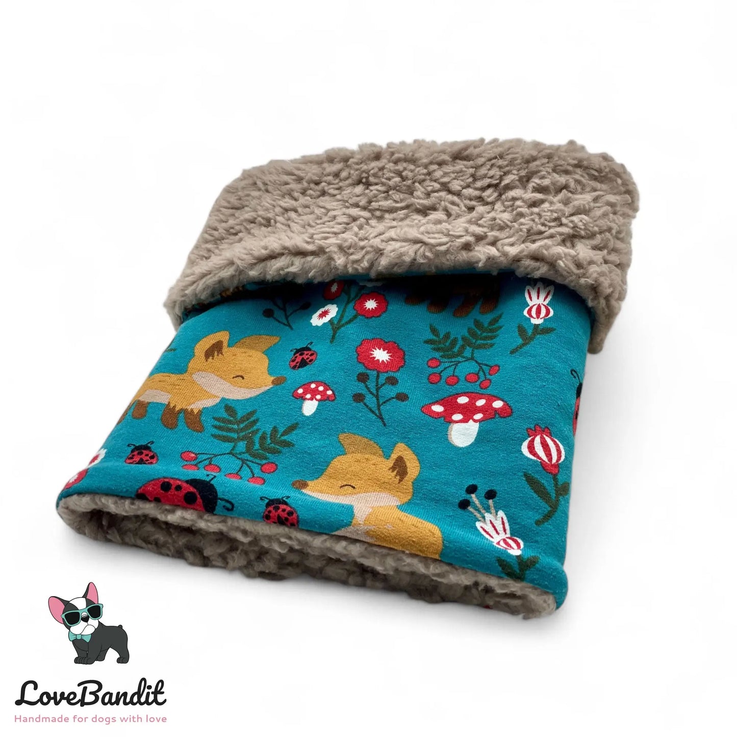 Hundeloop Hundeschal Fuchs Fliegenpilz Petrol - LoveBandit