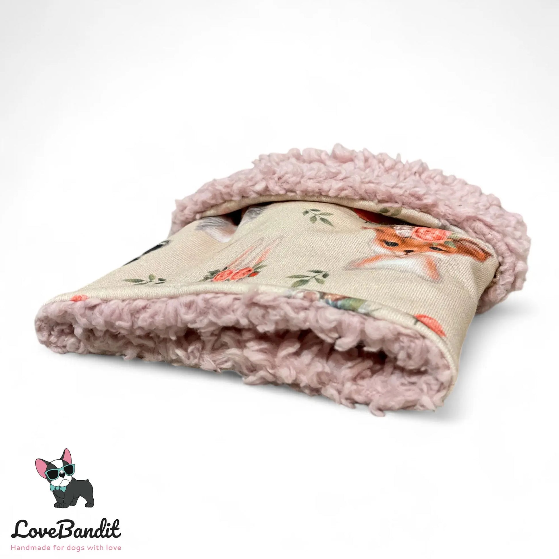 Hundeloop Hundeschal Hase Igel Dachs Rosen Hellbraun - LoveBandit