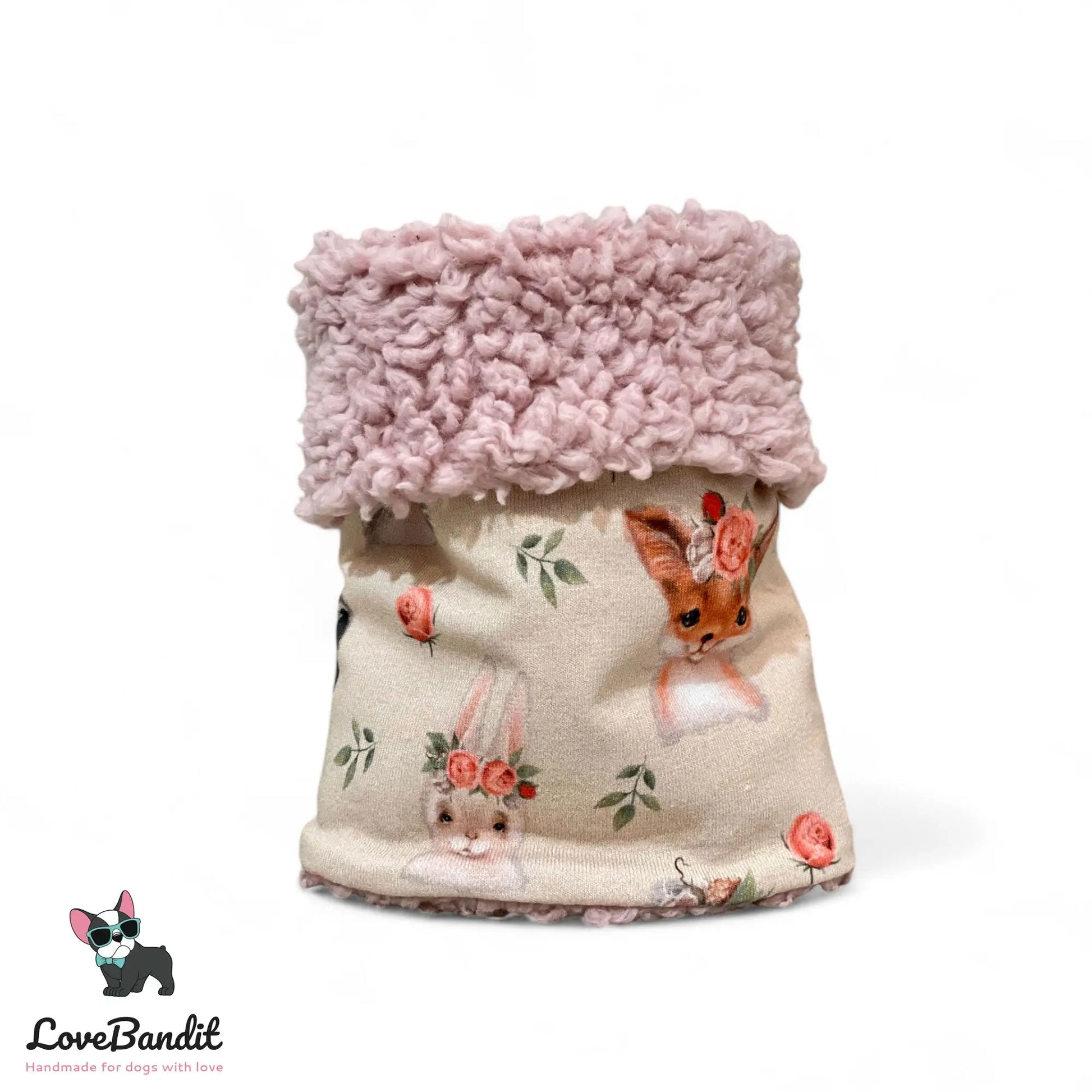 Hundeloop Hundeschal Hase Igel Dachs Rosen Hellbraun - LoveBandit