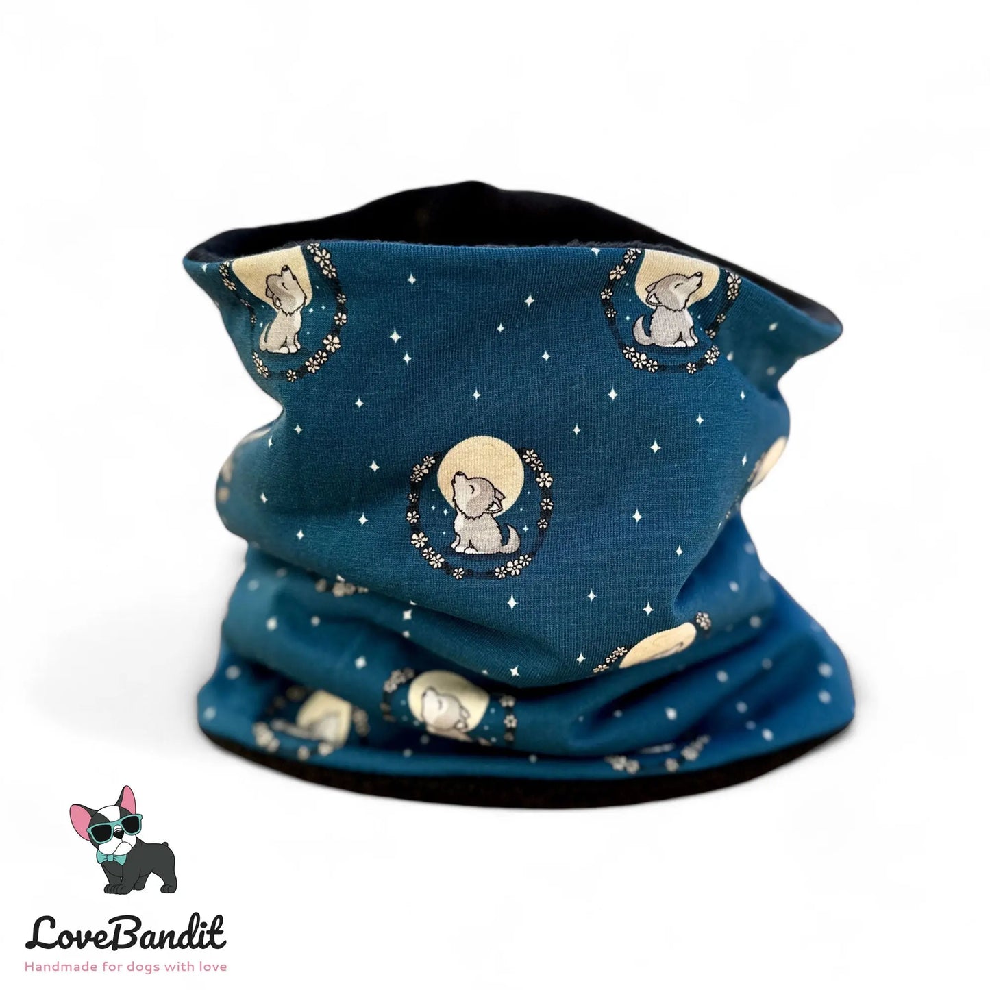 Hundeloop Hundeschal Kleiner Wolf blau - LoveBandit