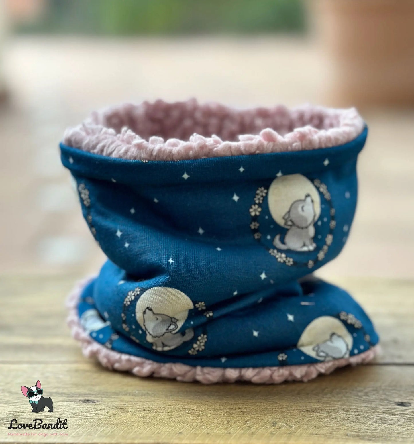 Hundeloop Hundeschal Kleiner Wolf blau - LoveBandit