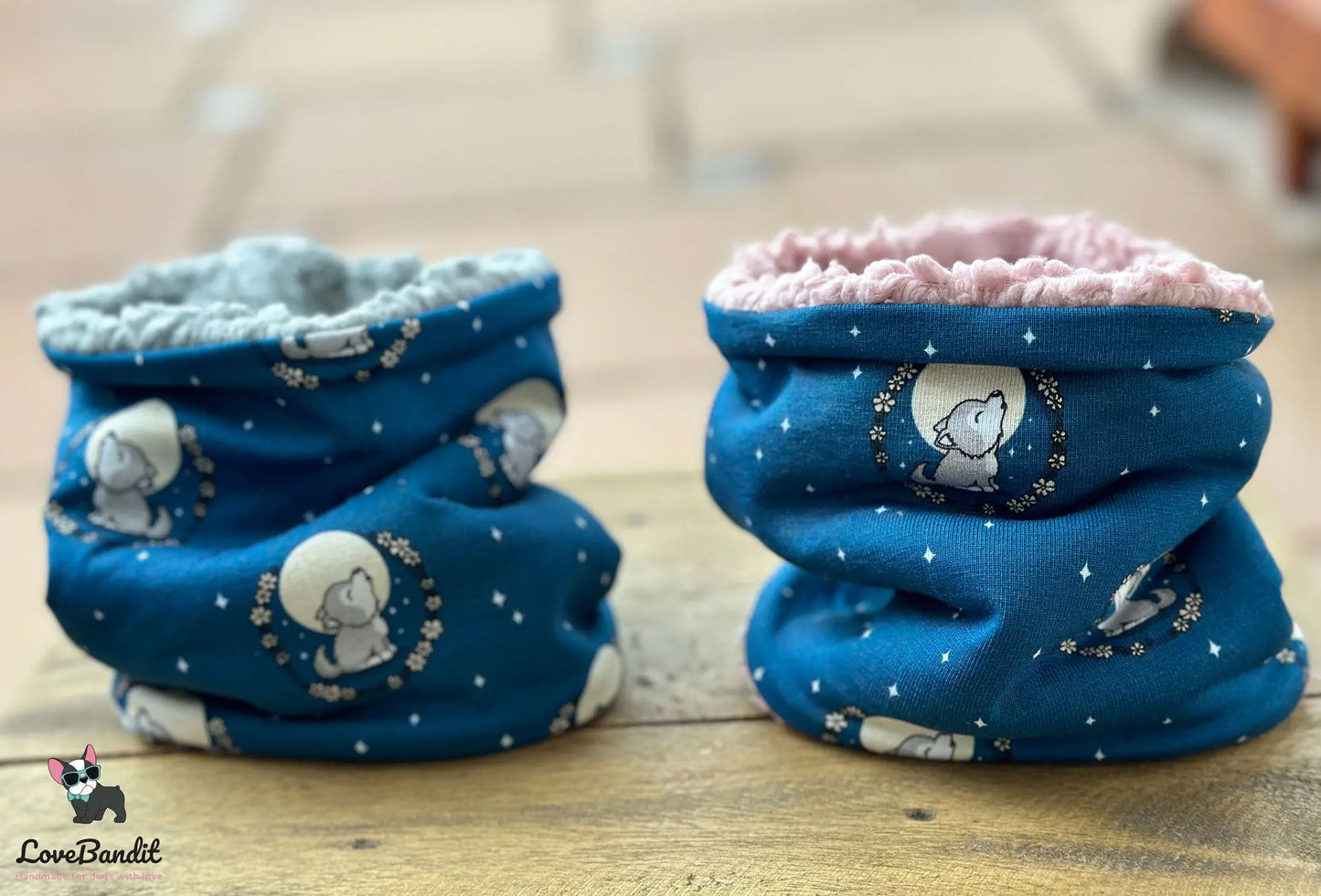 Hundeloop Hundeschal Kleiner Wolf blau - LoveBandit