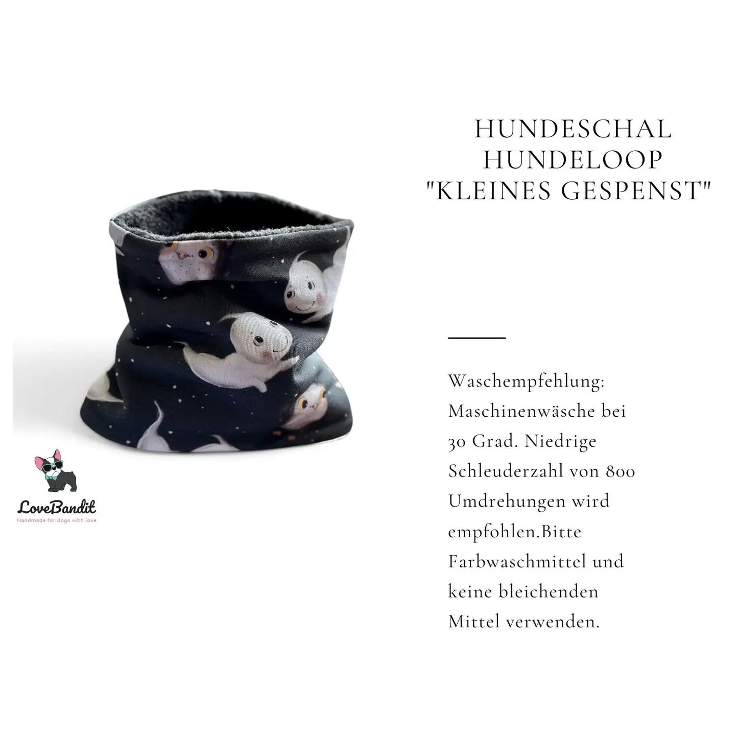 Hundeloop Hundeschal Kleines Gespenst Anthrazit - LoveBandit