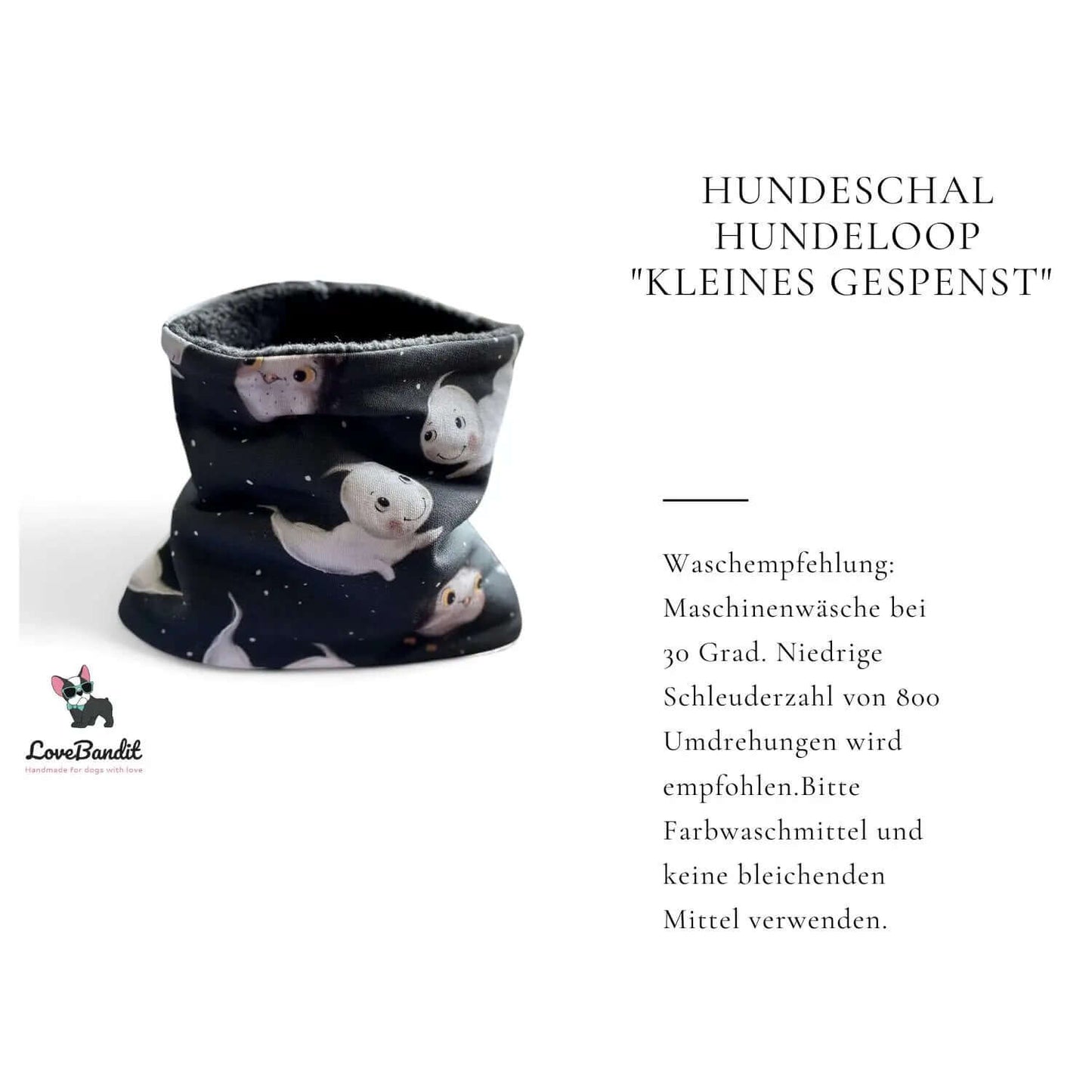 Hundeloop Hundeschal Kleines Gespenst Anthrazit - LoveBandit
