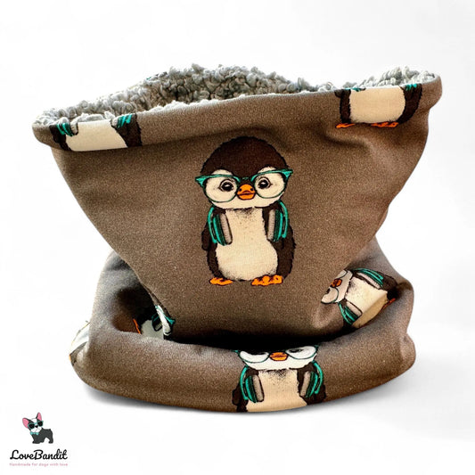 Hundeloop Hundeschal Pinguin grau türkis - LoveBandit