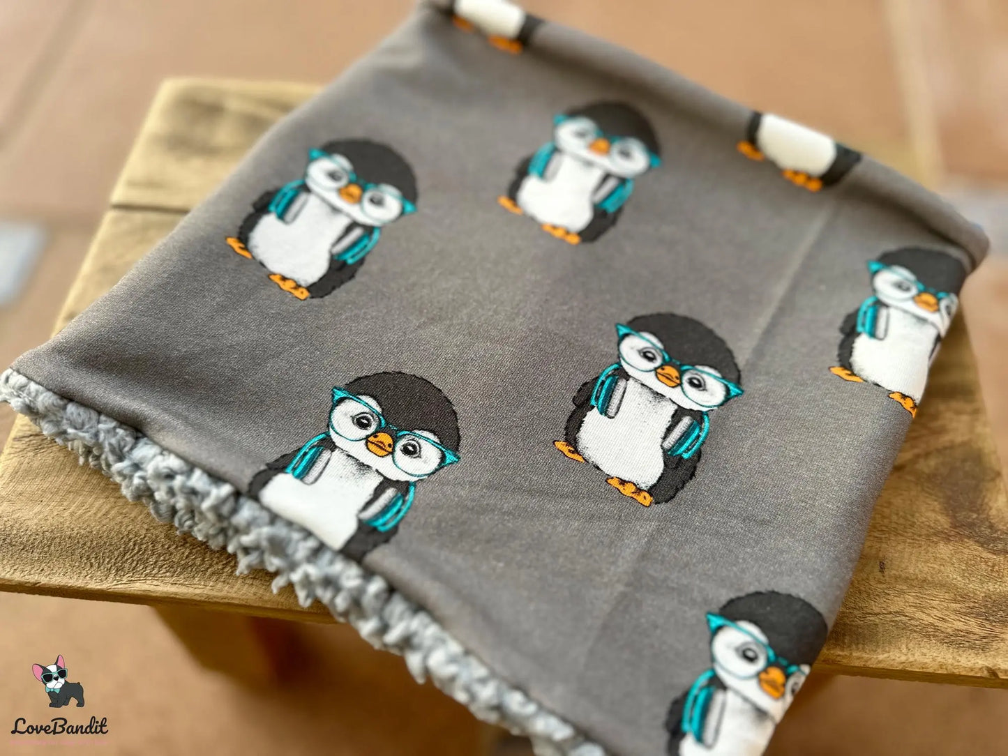 Hundeloop Hundeschal Pinguin grau türkis - LoveBandit