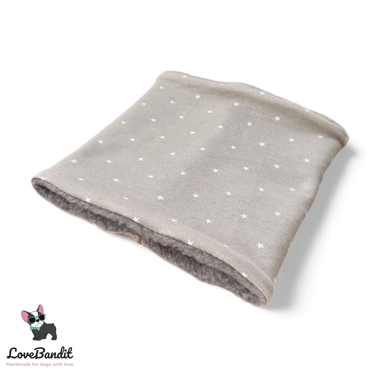Hundeloop Hundeschal Mini Sterne Taupe - LoveBandit
