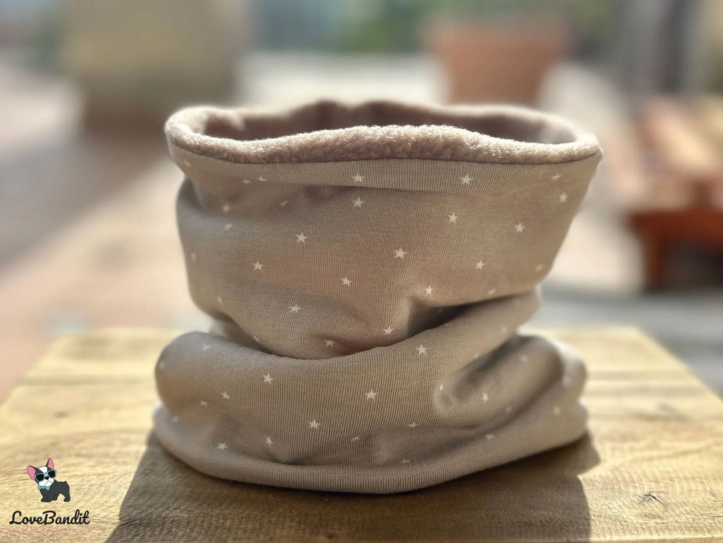Hundeloop Hundeschal Mini Sterne Taupe - LoveBandit