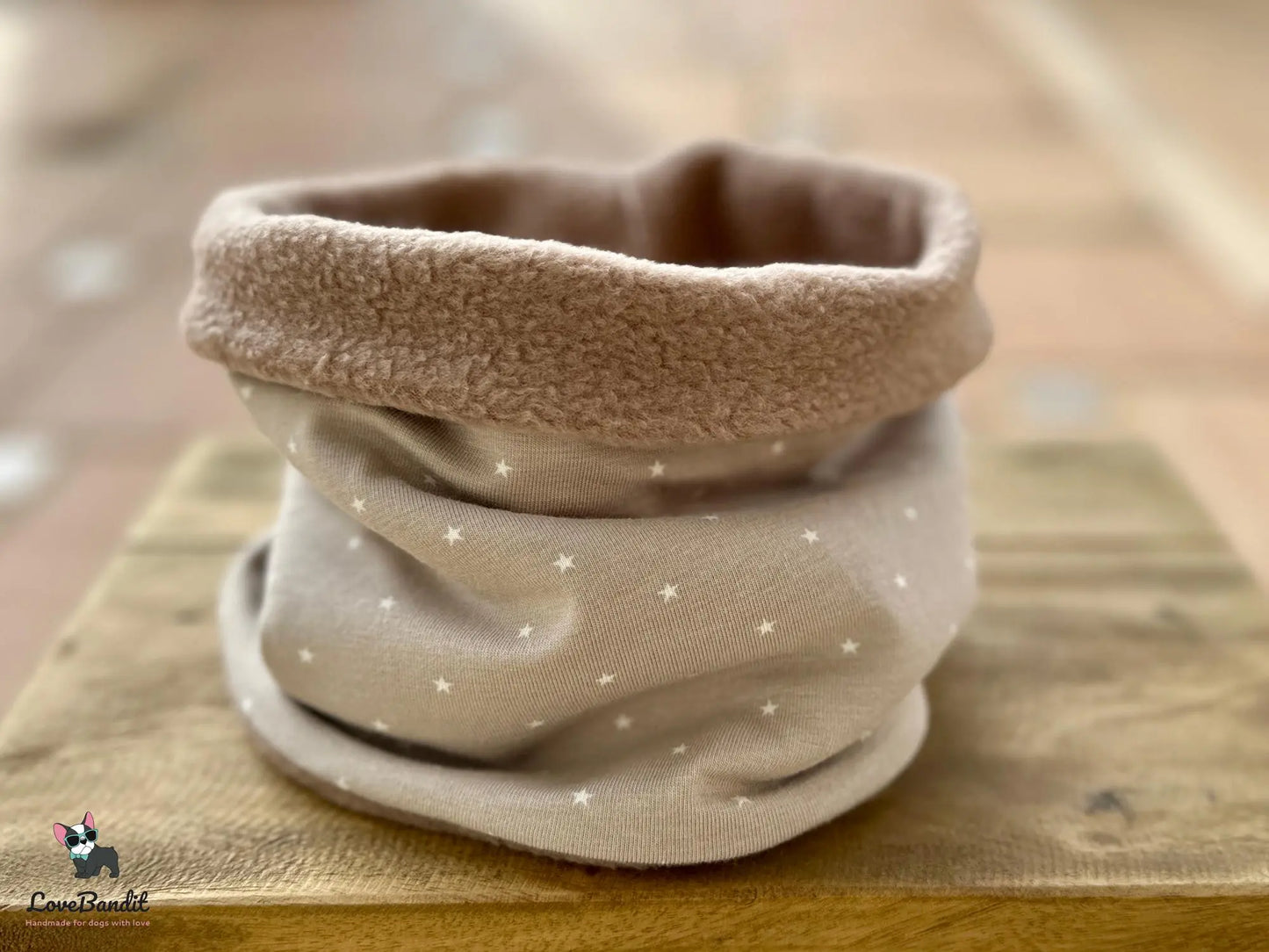 Hundeloop Hundeschal Mini Sterne Taupe - LoveBandit