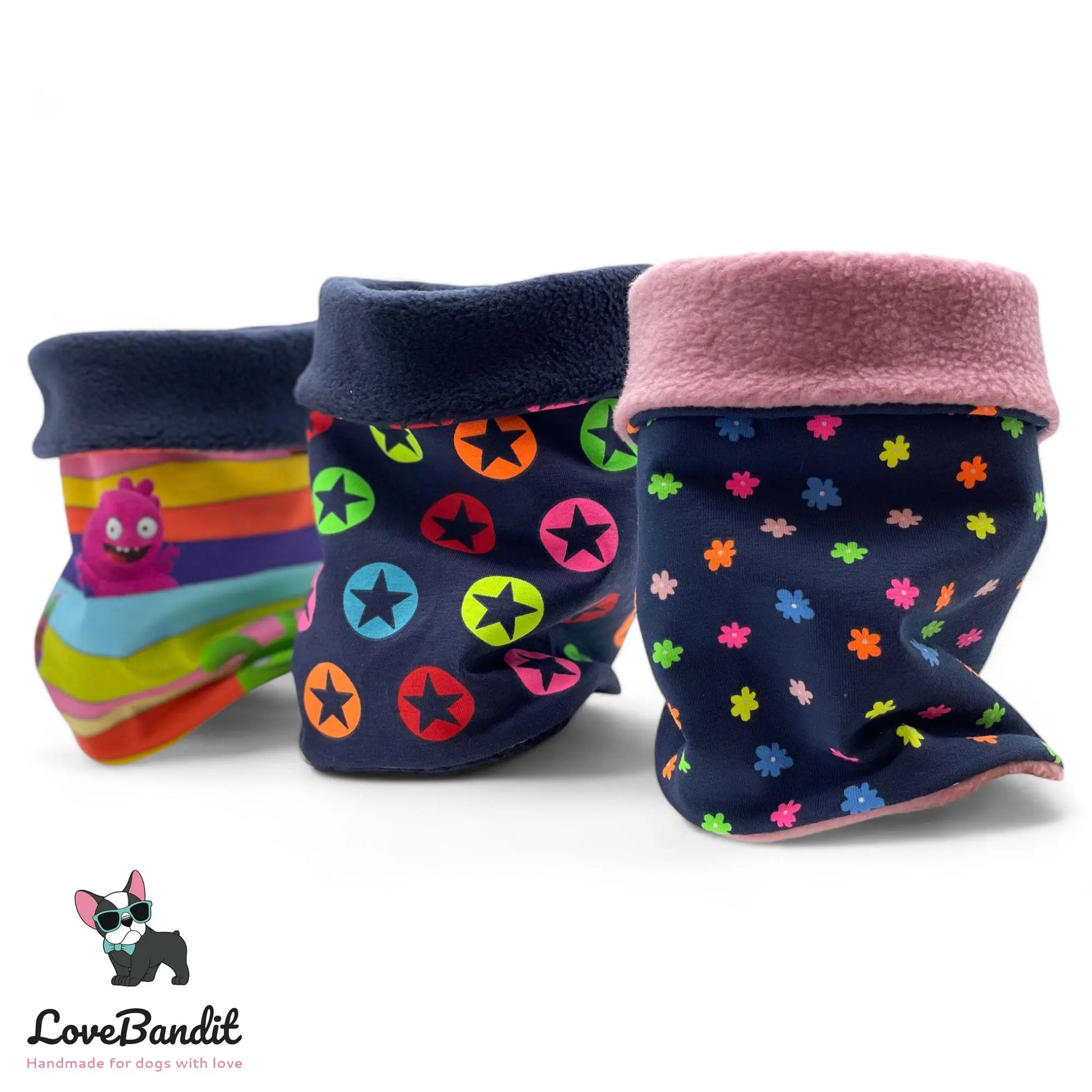 Hundeloop Hundeschal Sterne Neon Dunkelblau - LoveBandit