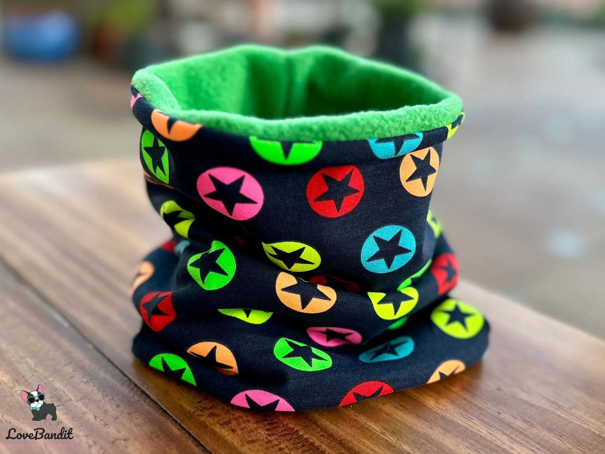 Hundeloop Hundeschal Sterne Neon Dunkelblau - LoveBandit