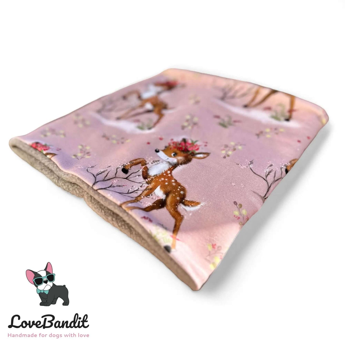 Hundeloop Hundeschal Rehkitz Blume altrosa - LoveBandit