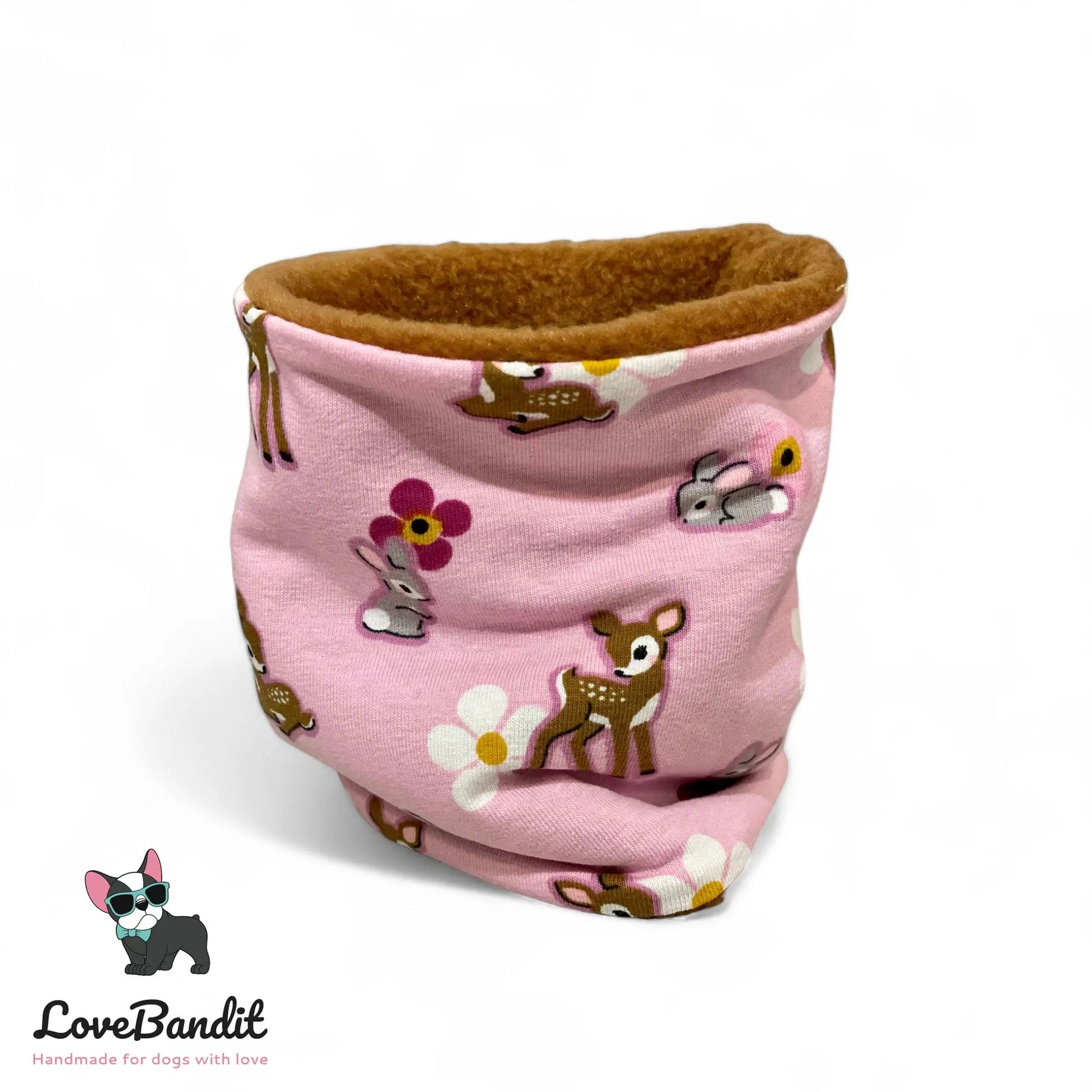Hundeloop Hundeschal Rehkitz Häschen Blümchen rosa - LoveBandit